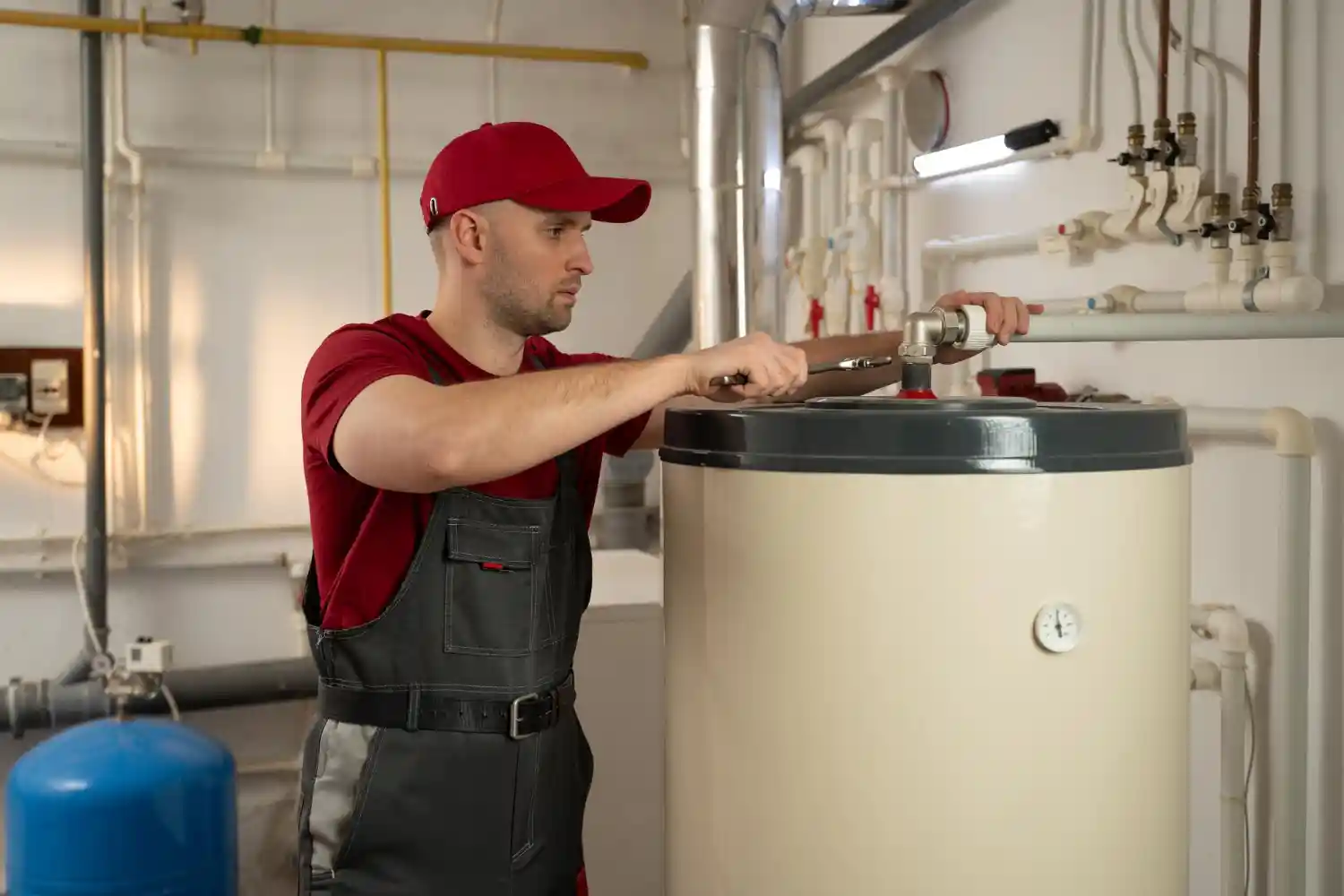 Professional Gas Safe engineer performing boiler servicing and maintenance in a Kensington home, ensuring safe and efficient central heating performance.